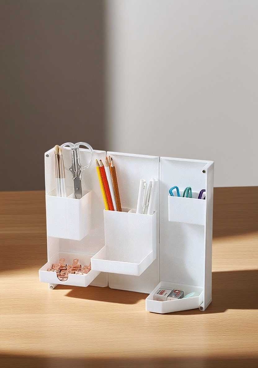 Úložný box s magnetickým zavíráním plný drobností