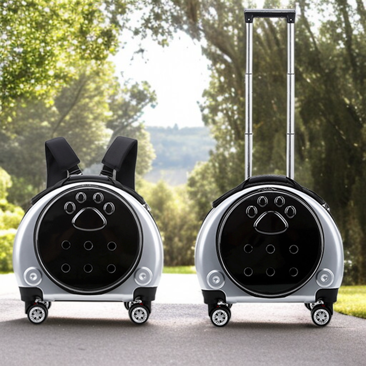 多目的透明ペットトロリーケース ショルダーポータブル小型スペースカプセル大容量お出かけバッグ ペット犬猫バッグ2透明ケース