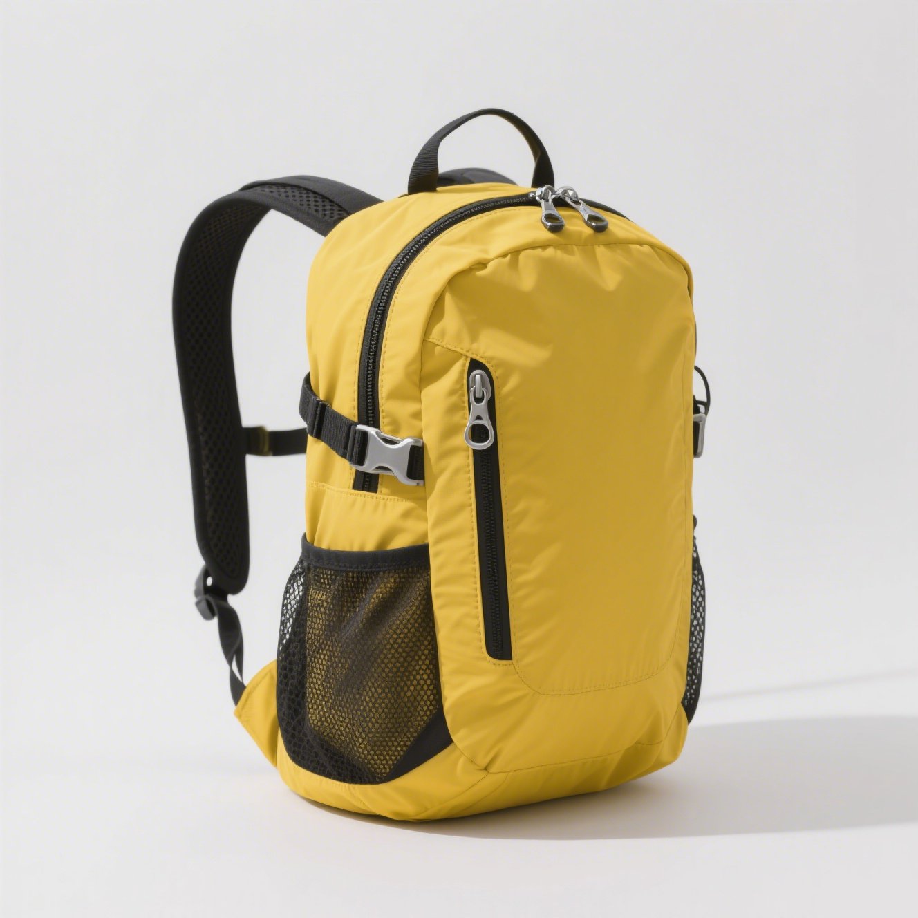 Moderní žlutý turistický batoh s nastavitelnými popruhy