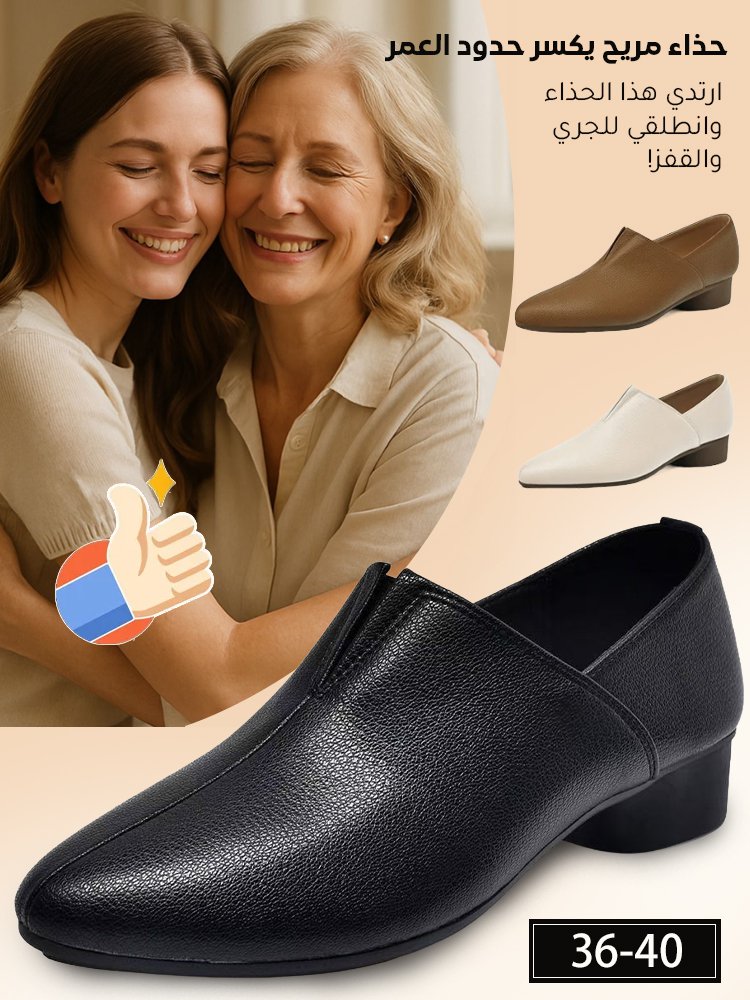 حذاء أنيق بكعب منخفض مع مقدمة مدببة