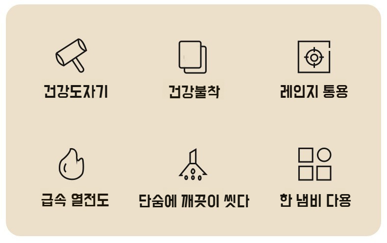 스트라이프 디자인의 세라믹 프라이팬 클로즈업