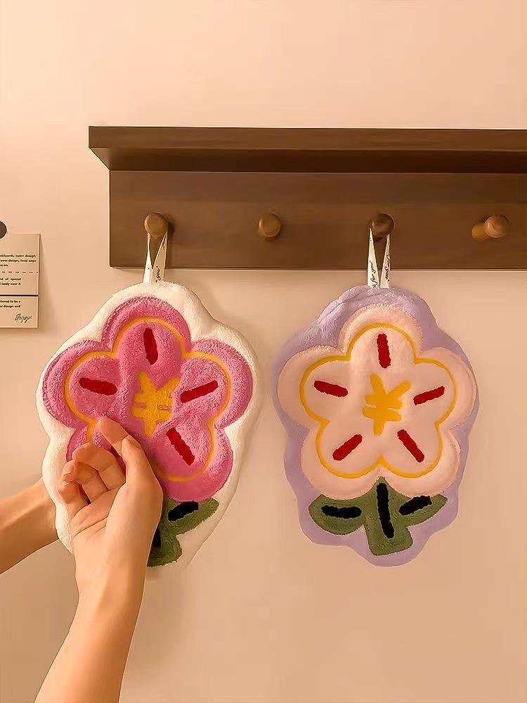 No shedding coral fleece towel for kitchen and bathroom