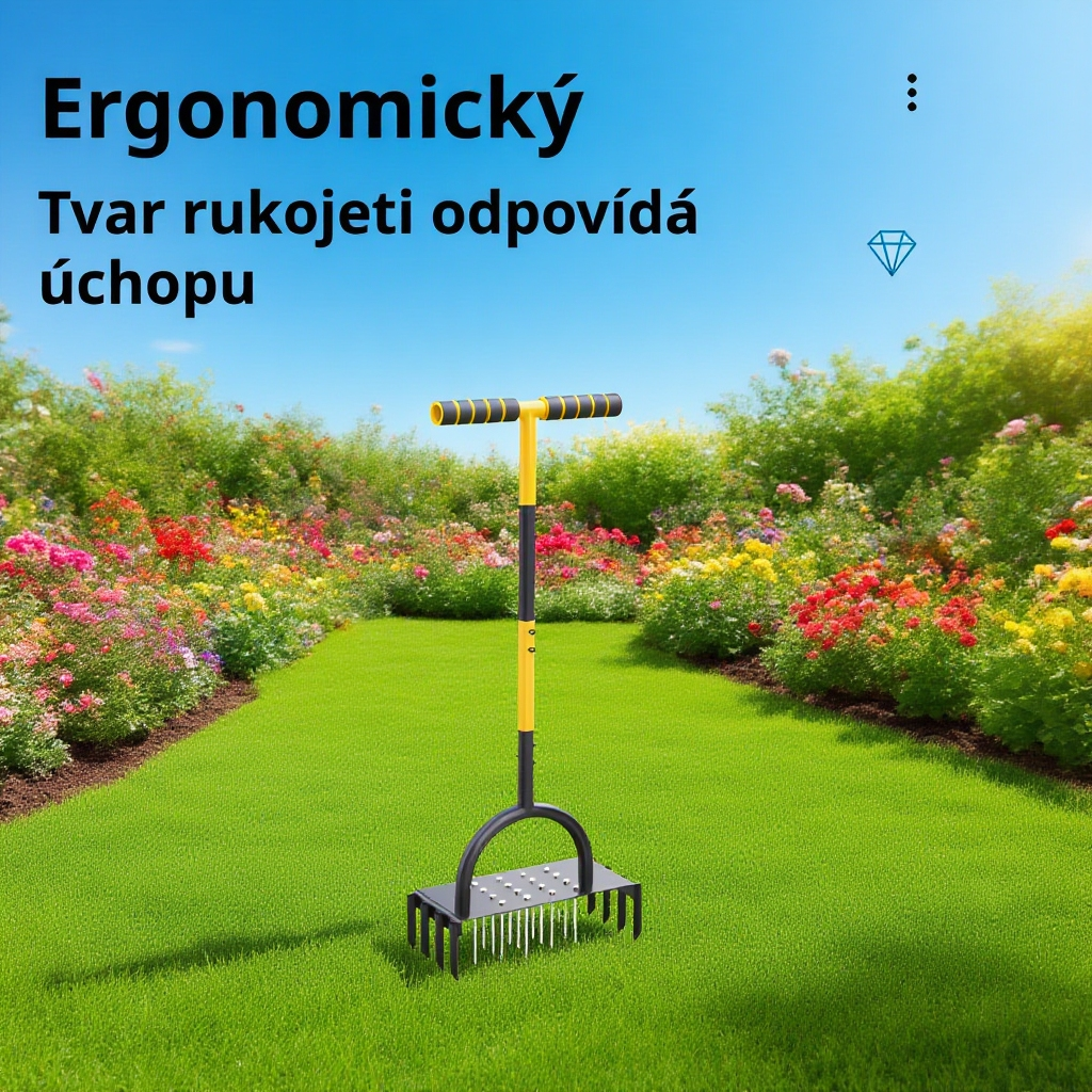 Provzdušňovač trávníku použití na zahradě