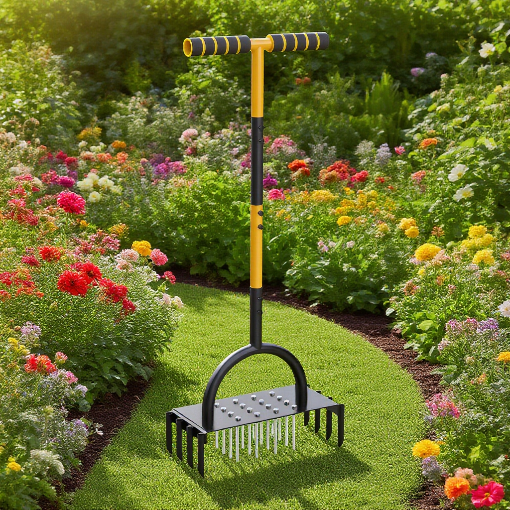 Provzdušňovač trávníku zblízka