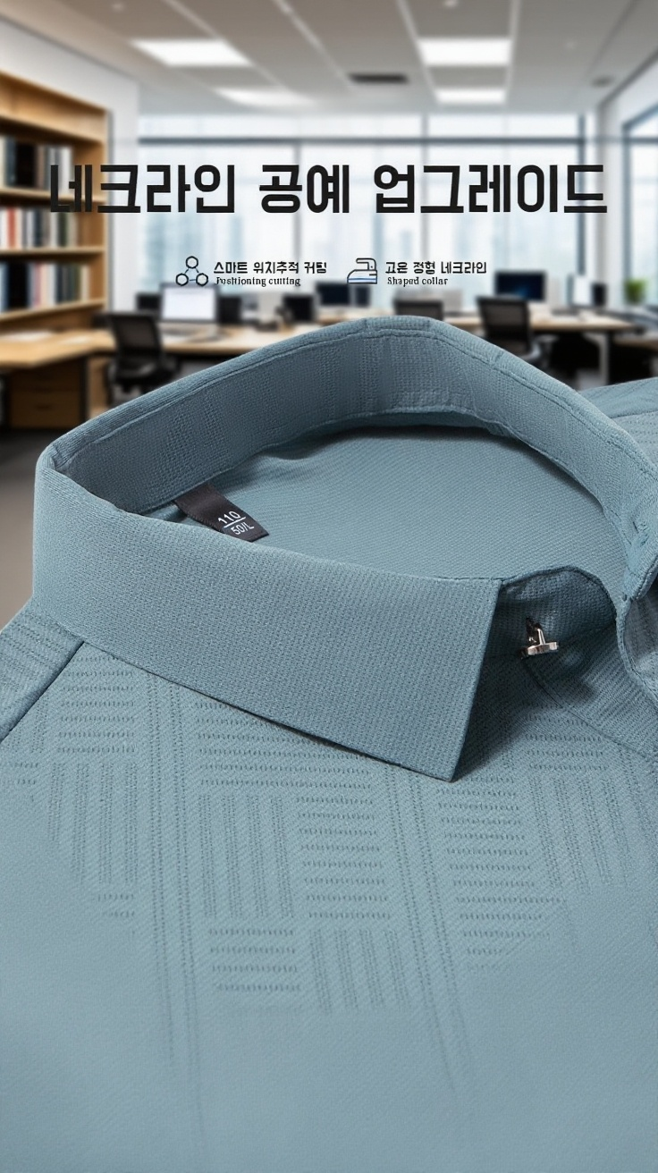 세련된 디자인의 스킨 터틀넥 반팔 디테일