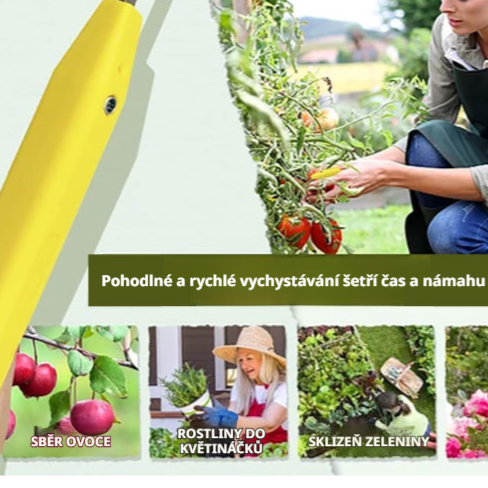 Neškodný nástroj na sběr ovoce pro zahradníky