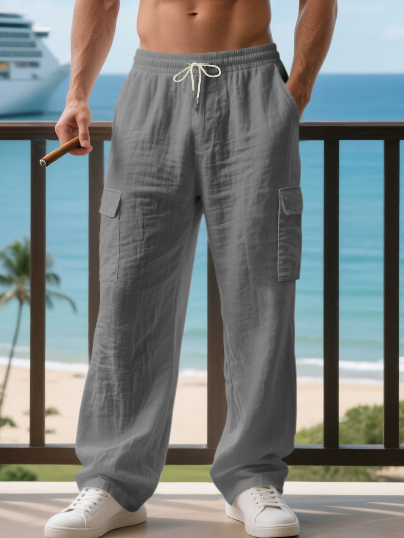 Oddychające stroje wielokiesnowe luźne wypoczynkowe trendy sportowe wypoczynkowe spodnie