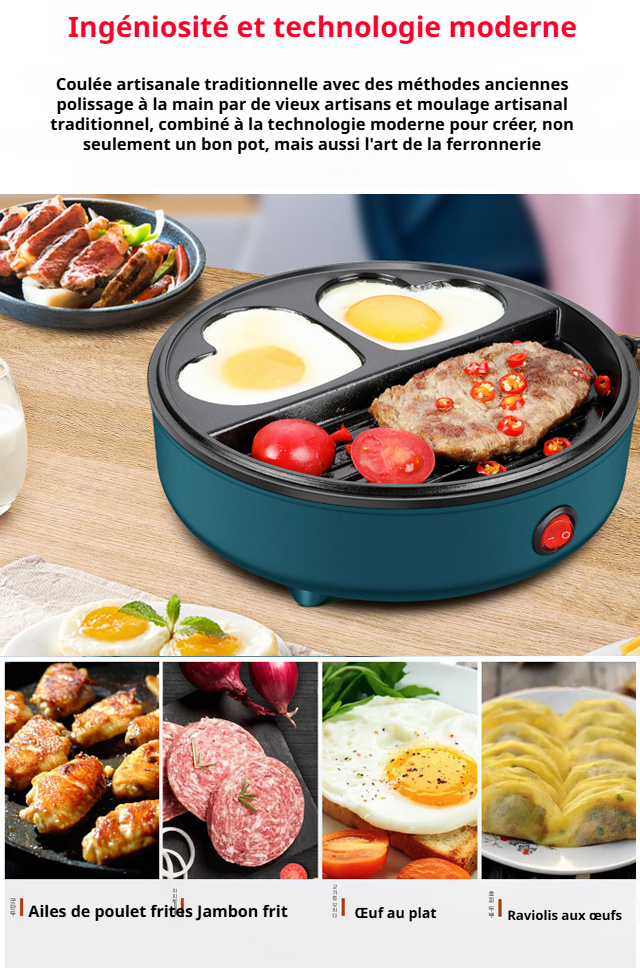 Gril électrique multifonction avec plaques antiadhésives