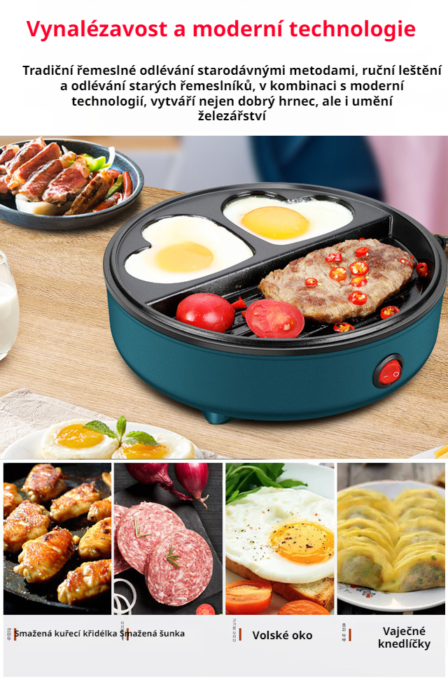 Kompaktní stroj na vaření a smažení vajec