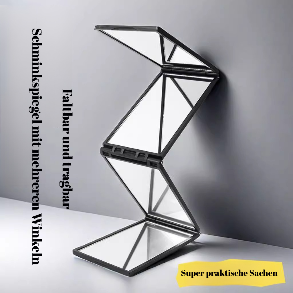 Faltbarer vierseitiger Spiegel, Sie können Ihren Hinterkopf sehen, wenn Sie Ihre Haare schneiden, tr