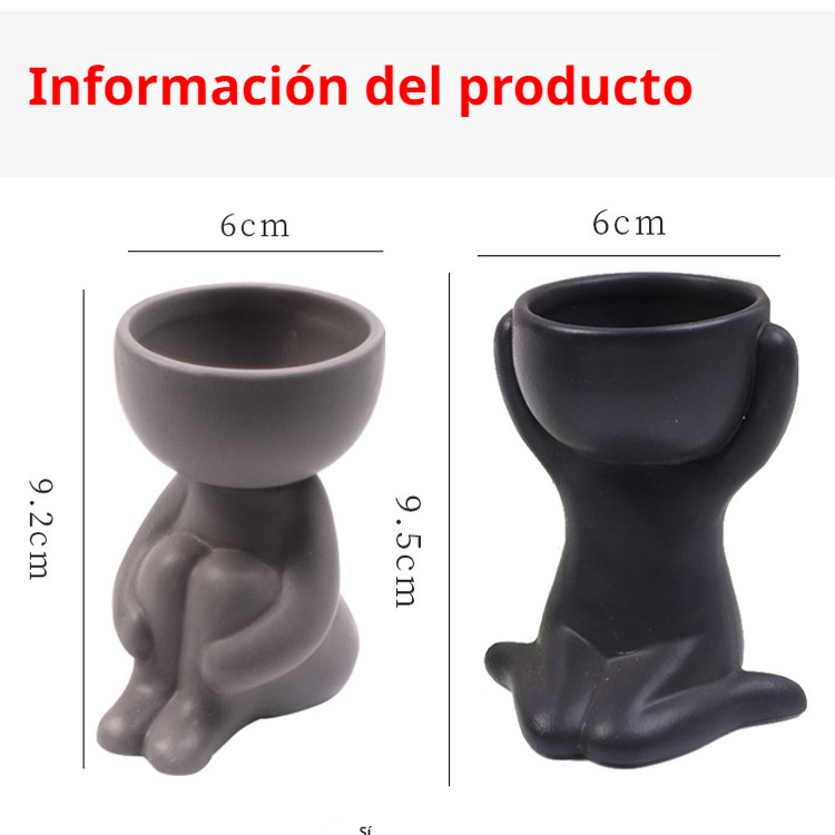 Muñeco de cerámica maceta