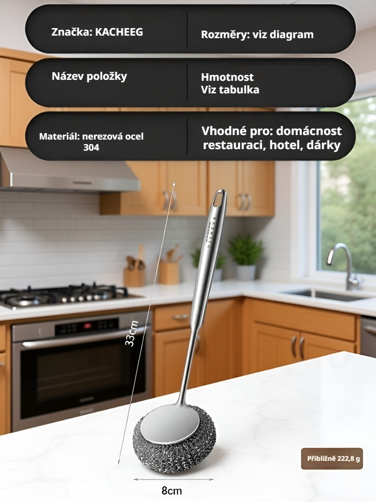 Čistící zázrak na hrnce – nerezový kartáč na nádobí