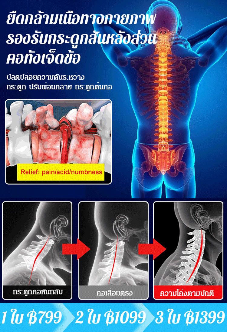 【บรรเทาความเมื่อยล้าของคอได้อย่างมีประสิทธิภาพ】หมอนนวดเป่าลมแนบสนิททุกมุม