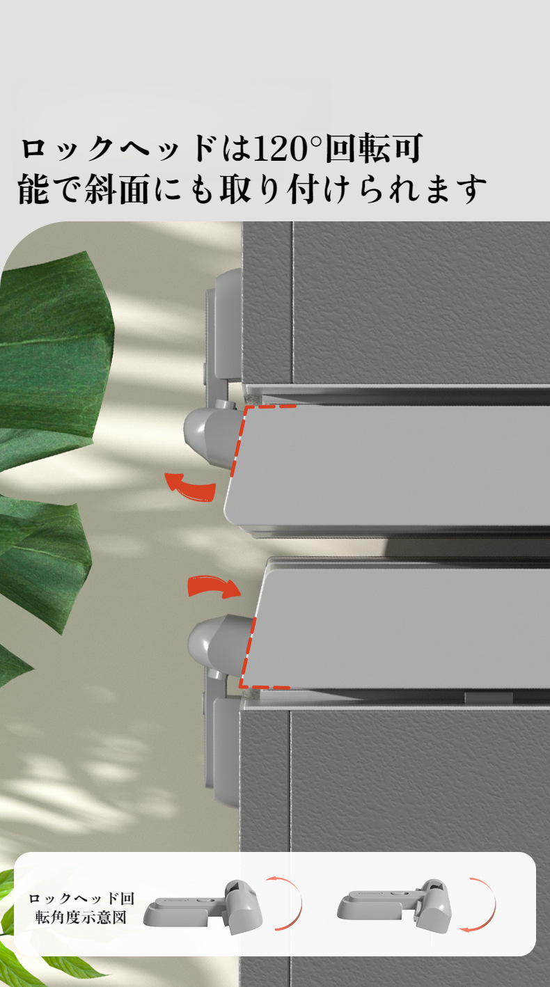 キャビネットドア対応の多用途ロック