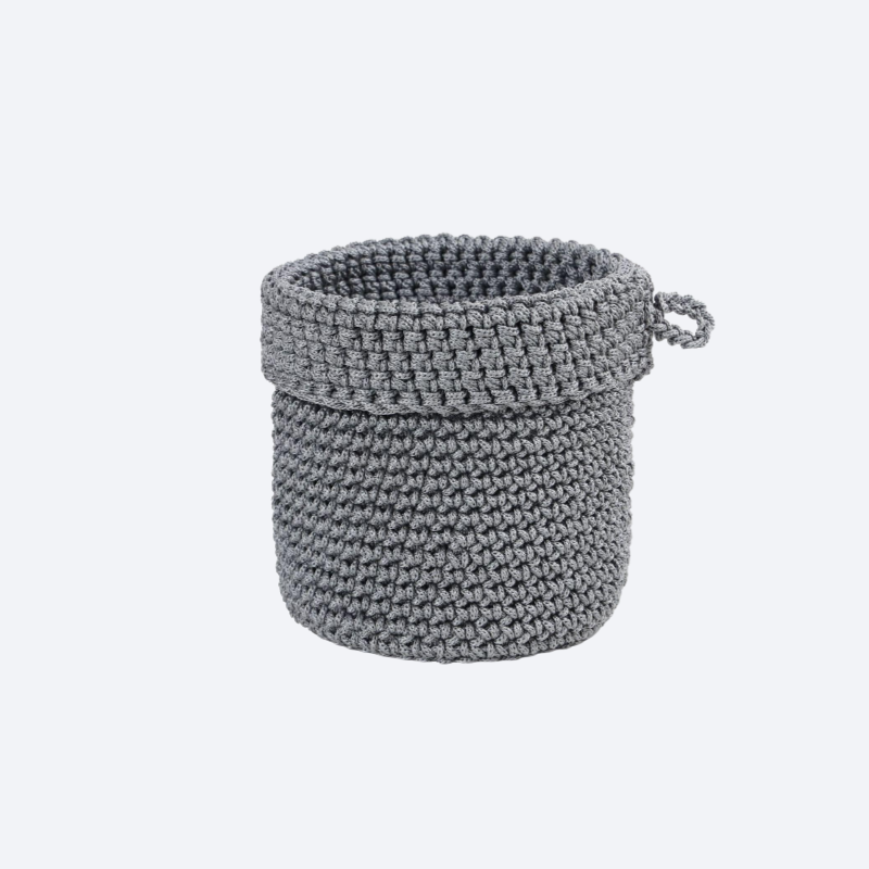 Cotton thread hand woven fabric storage basket