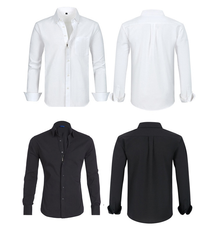 남성 노아이언 슬림 통금셔츠 패션 비즈니스 집업 옥스퍼드 셔츠