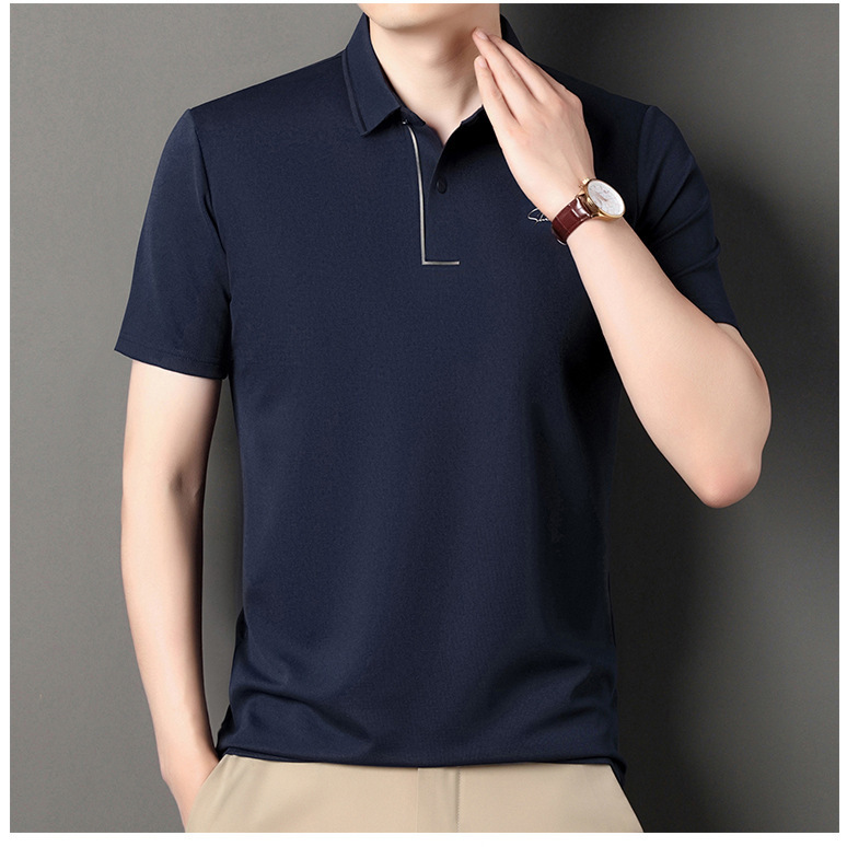 メンズパパ半袖Tシャツ ラペル メンズ 夏 ハーフスリーブ トップス カジュアル・ビジネス半袖Tシャツ