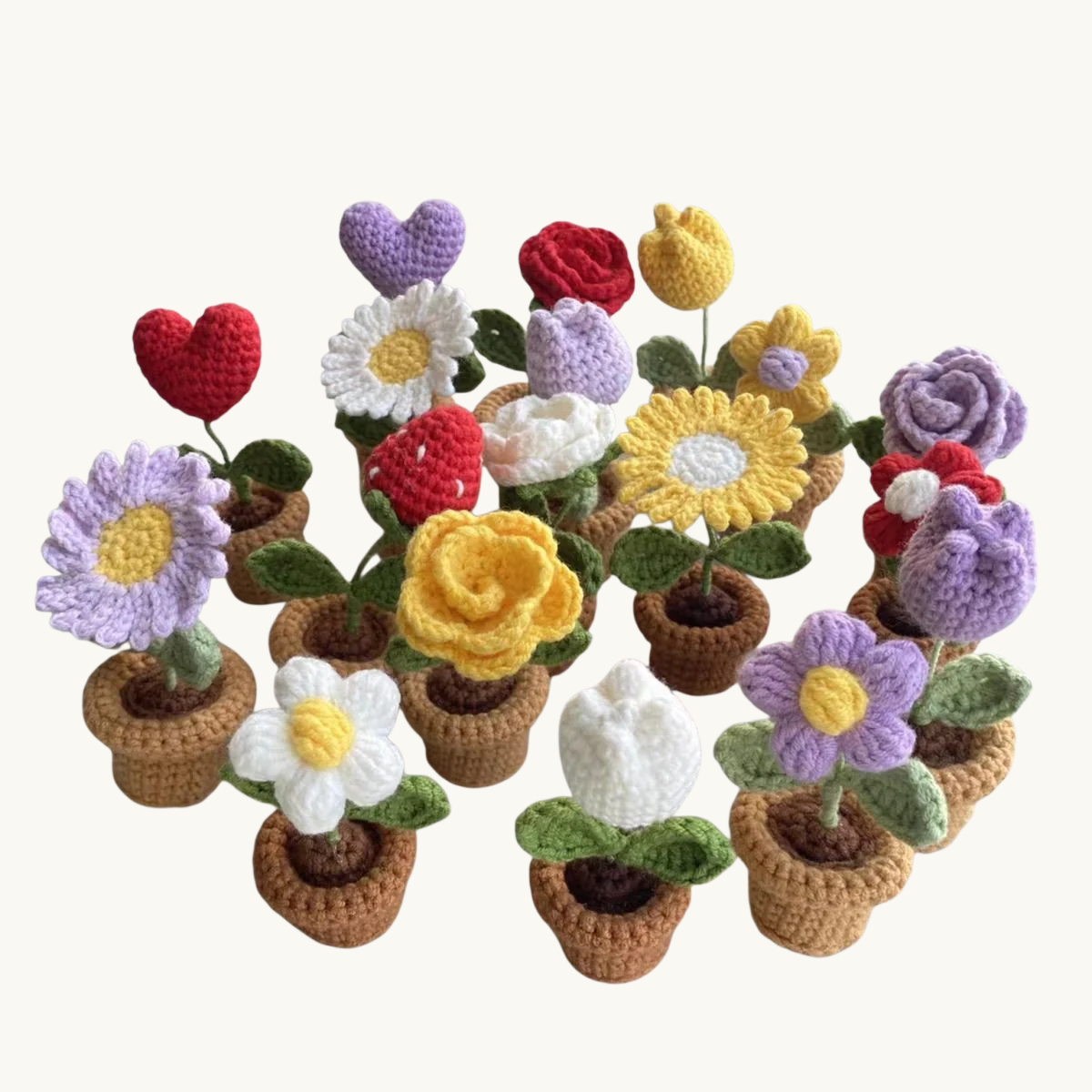 ومن ناحية محبوك الصوف زهرة بوعاء البندول