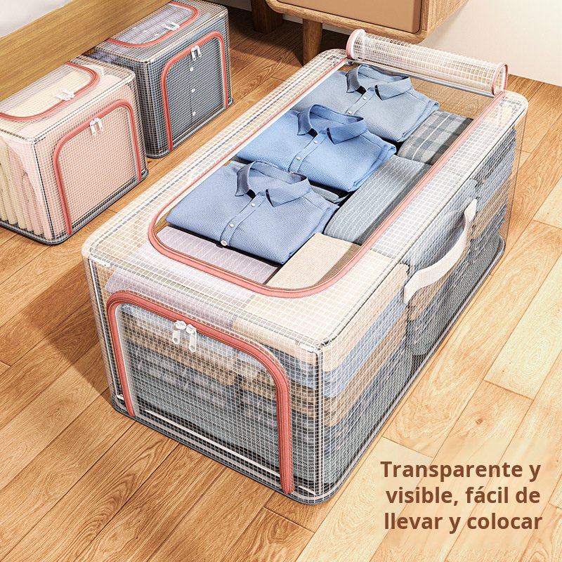 Nueva caja de almacenamiento de ropa de malla de PVC transparente, caja de almacenamiento de ropa pa