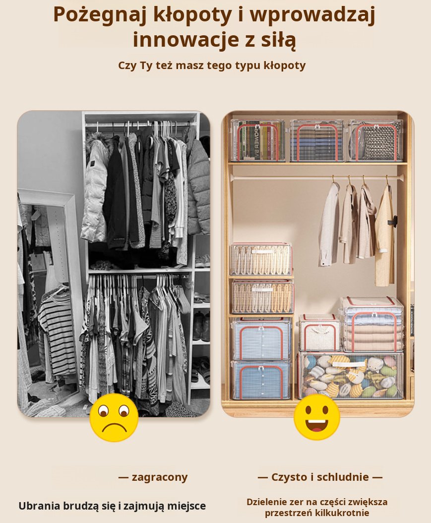 Pogrubiony organizer na ubrania do akademika