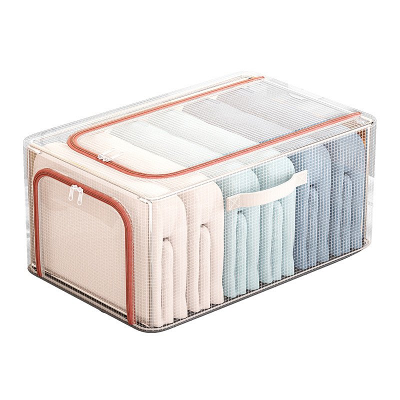 Nowy przezroczysty pojemnik na ubrania z siatki PCV, schowek na ubrania w akademiku, pogrubiony, poj