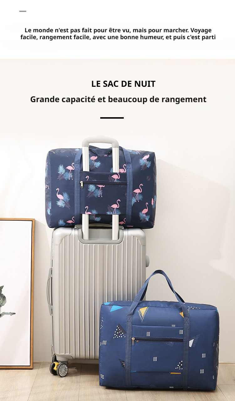 Sac de rangement de voyage pliable et imperméable vue générale