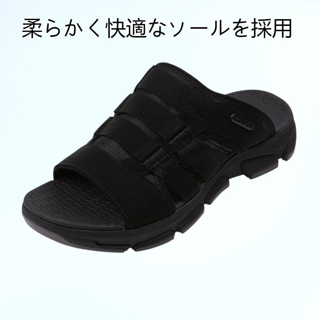 メンズ夏新作メンズ本革カジュアルソフト底滑り止めビーチシューズアウトドアウェアサンダル