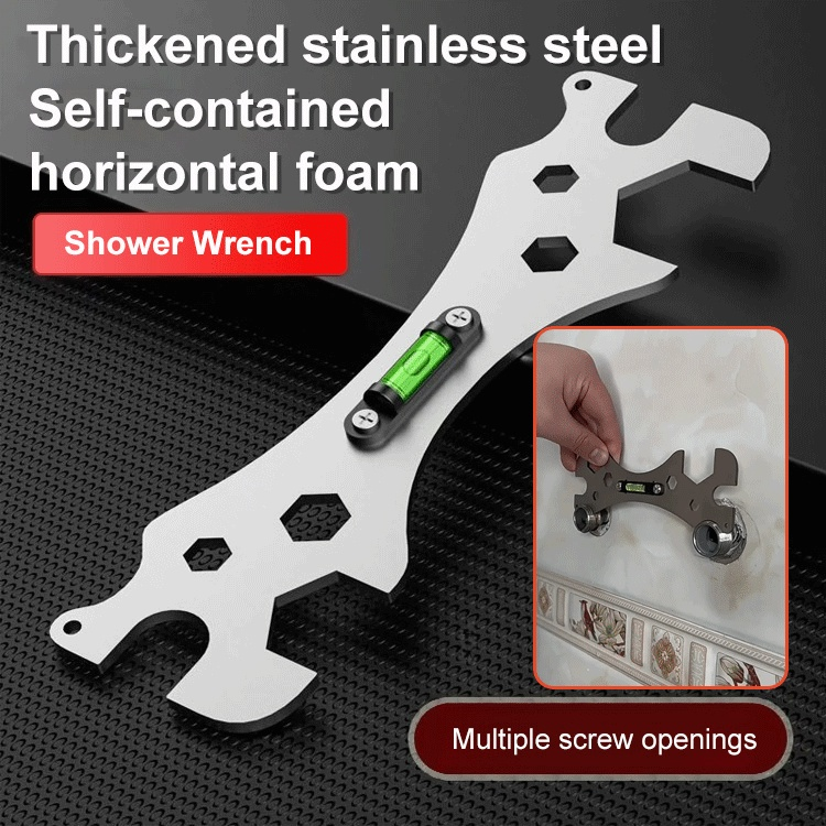 Multi-function wrench with leveling device for bathroom