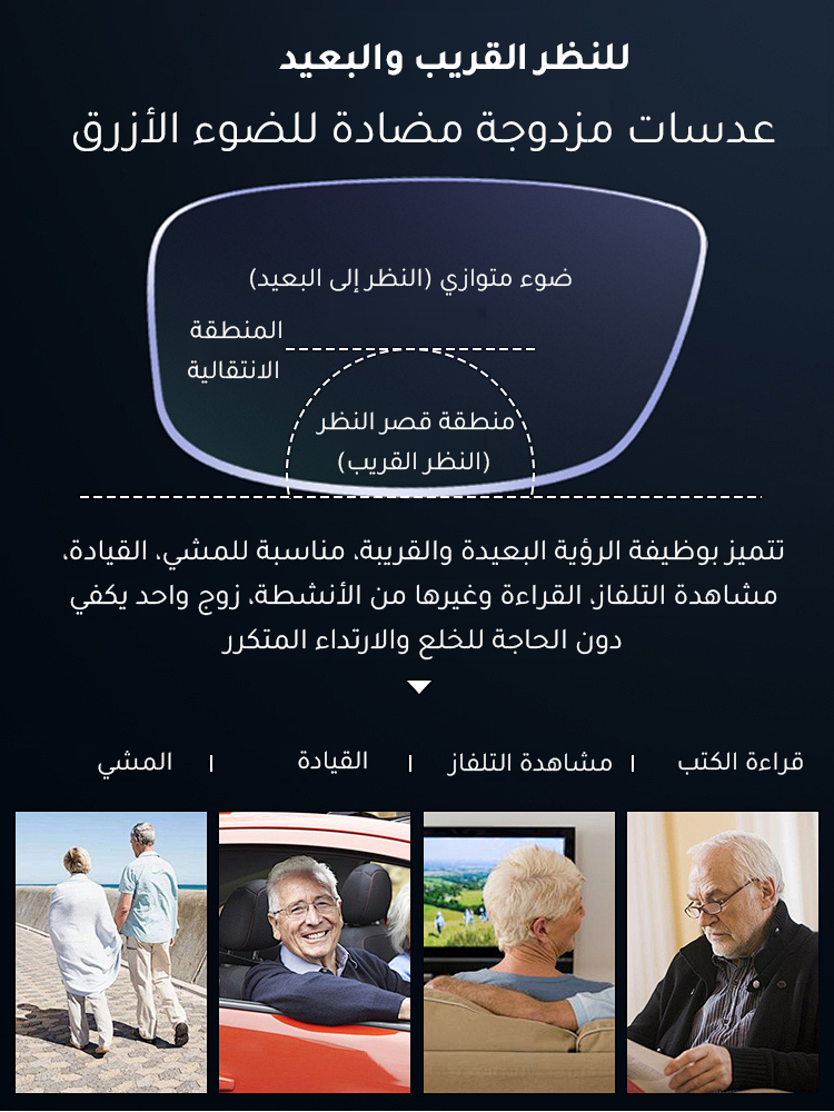 نظارات قراءة أنيقة وخفيفة الوزن وعالية الدقة لحماية العينين