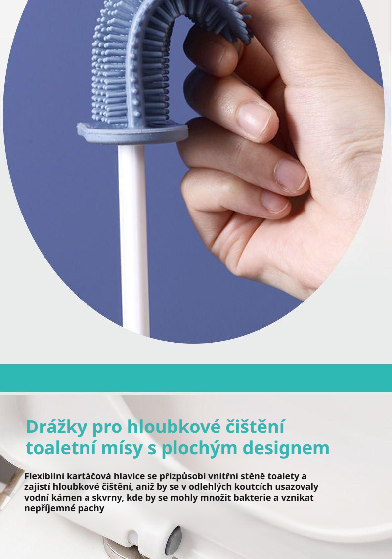 Snadno čistitelný záchodový kartáč