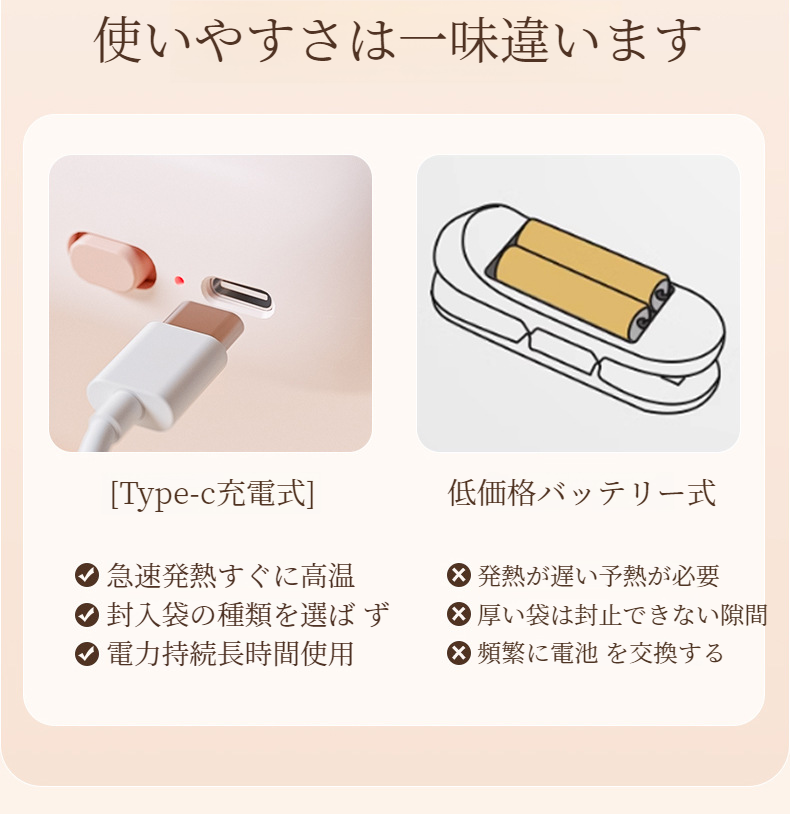 お菓子や食品の保存に便利なポータブルシーラー