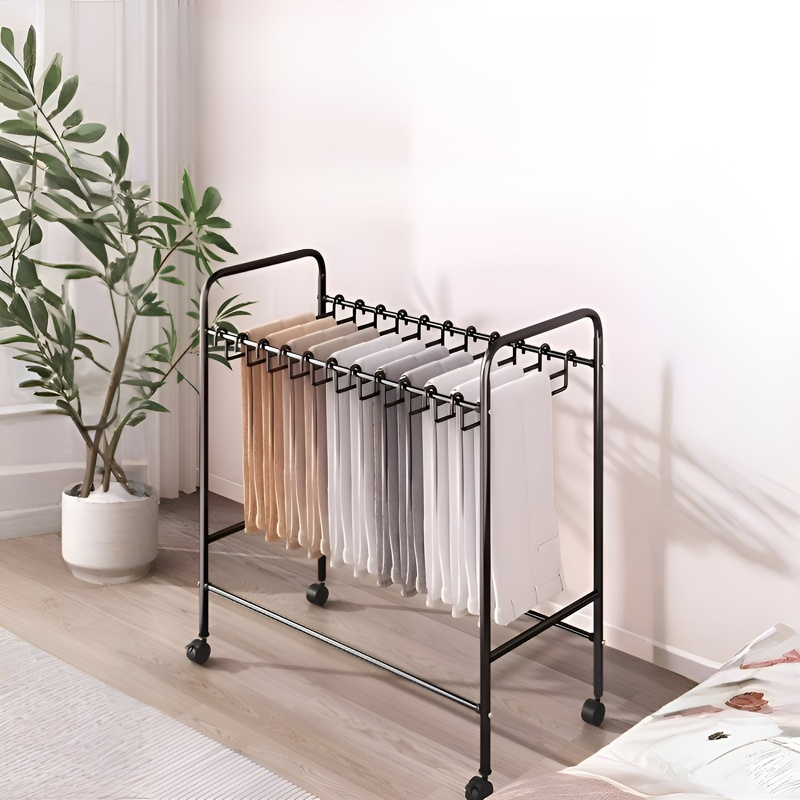 철예 바닥 바지 수납 선반 다기능 이동식 옷장 걸이 바지 스커트 바지 선반 수납 바지 선반