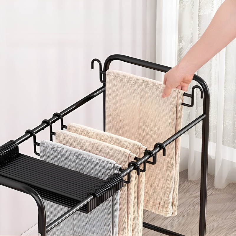 다기능 이동식 옷장 바지 걸이 사용 예시