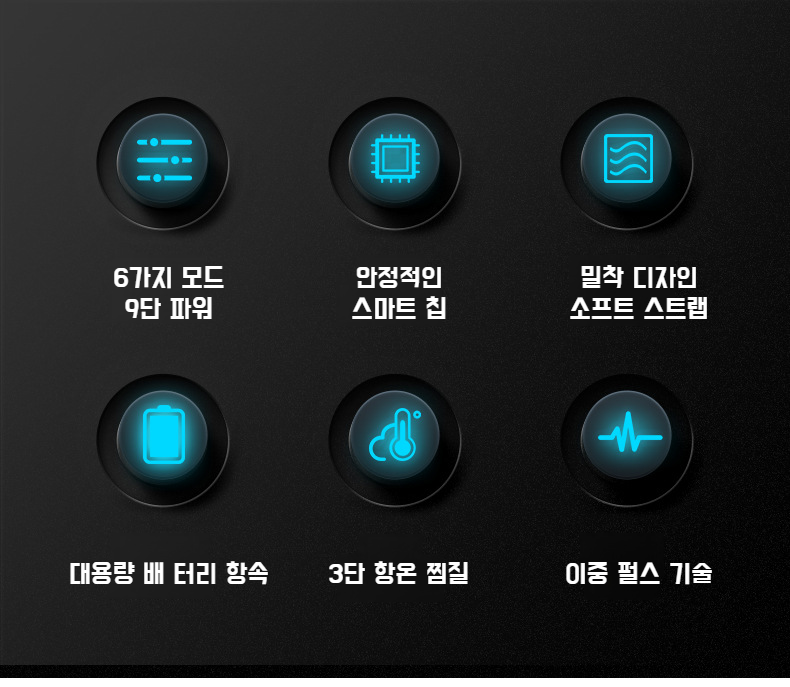 목에 착용한 펄스 목걸이 경추 안마기 사용 모습