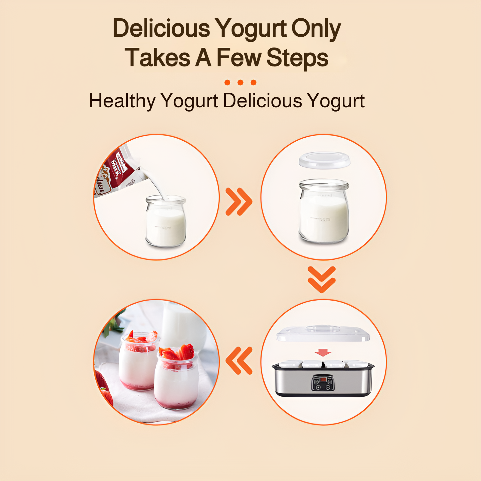 Hausgemachter Joghurt frisch aus der Joghurtmaschine