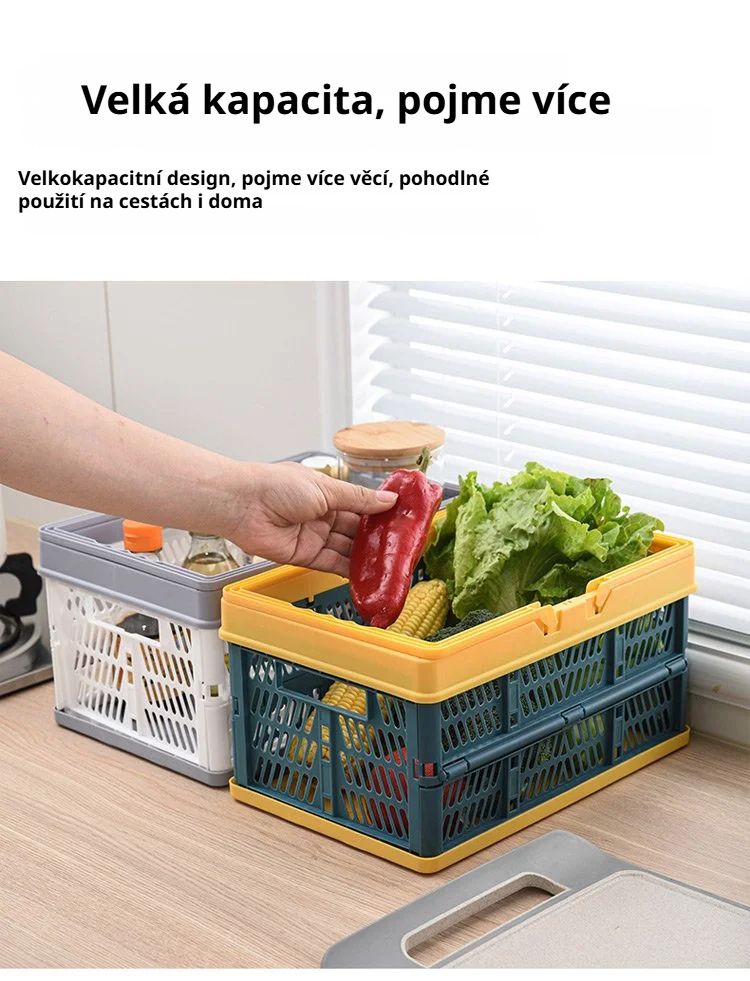 Praktické skládání úložného koše pro úsporu místa