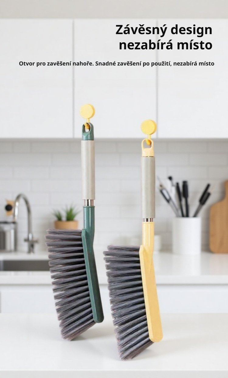 Smeták na čištění postele s dlouhou rukojetí – detail produktu