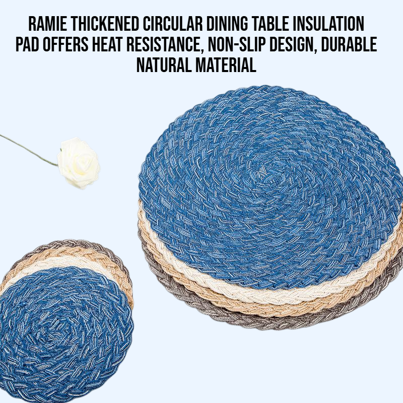 Ramie thickened circular dining table insulation pad
