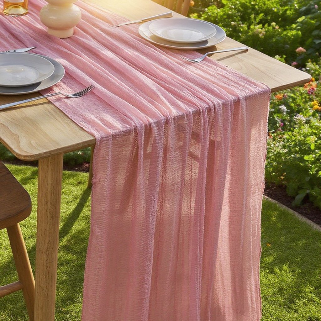 イベントテーブルに飾られた軽やかなテーブル旗