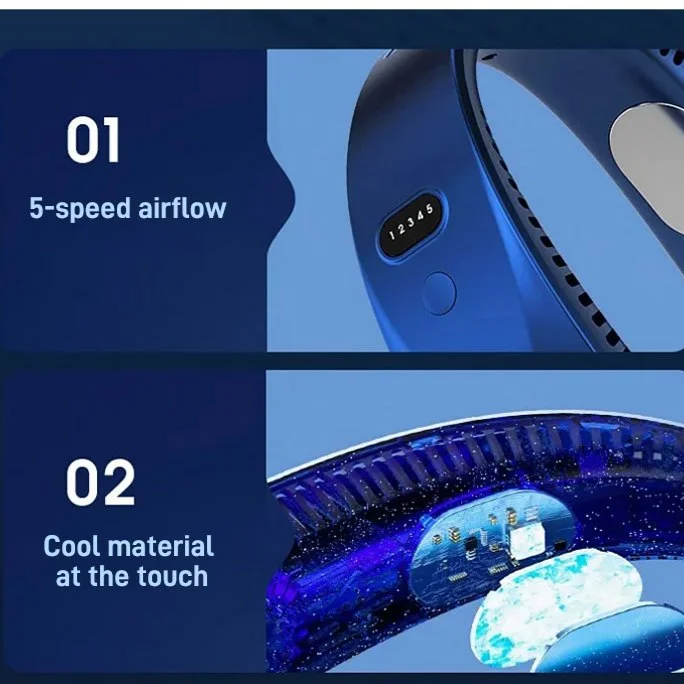 Portable neck fan for lazy people