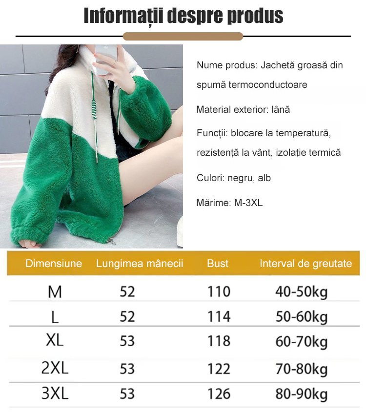 O haină din lână de miel în două culori