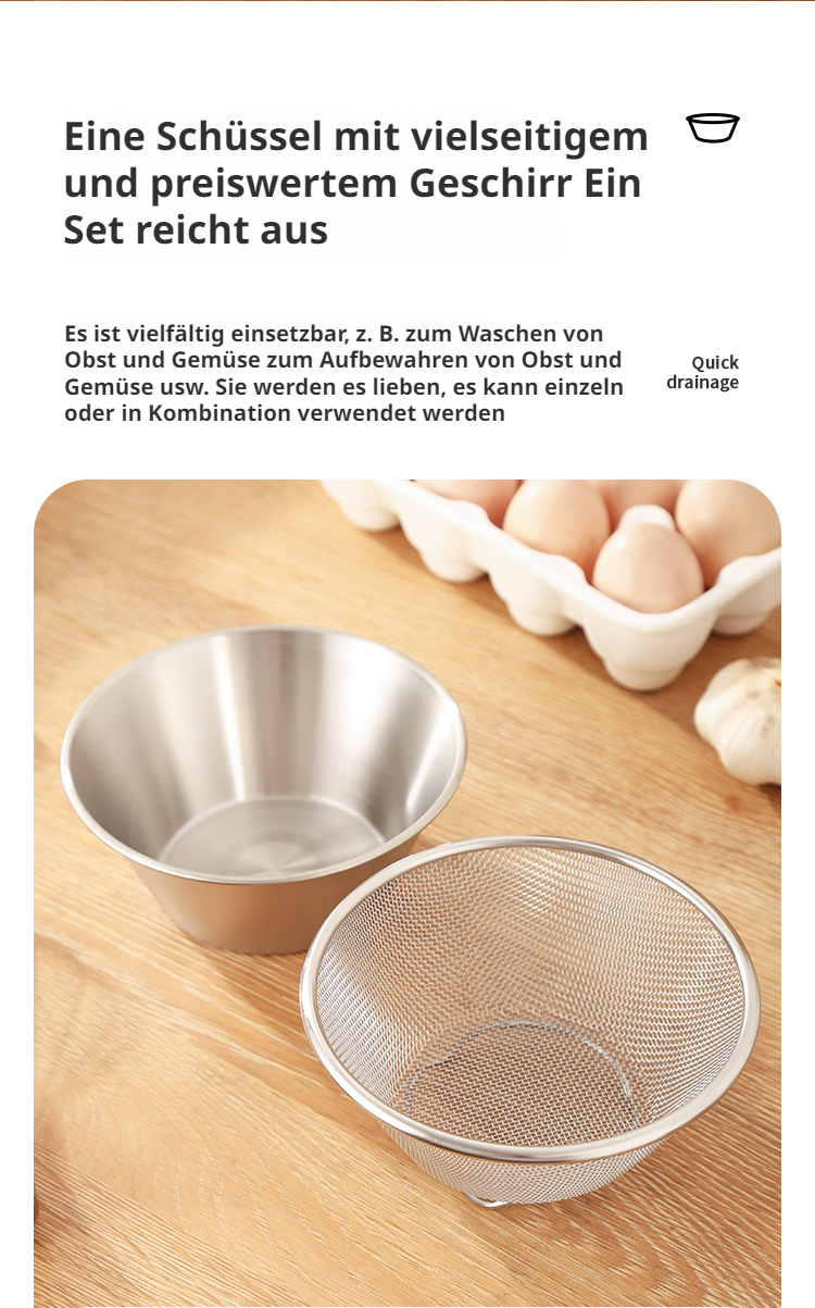 Praktische Abtropfschale als Küchenhelfer