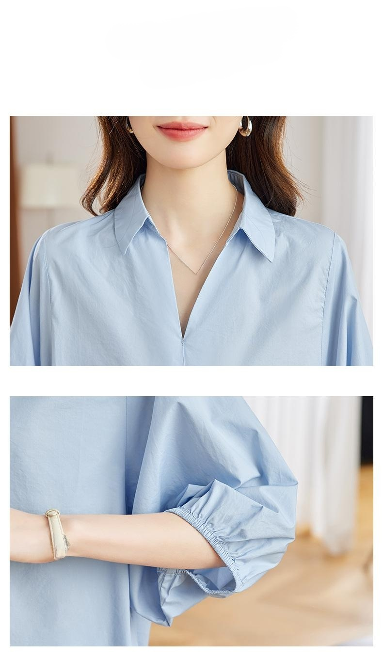 세련된 칼라와 옆트임 포인트 블라우스