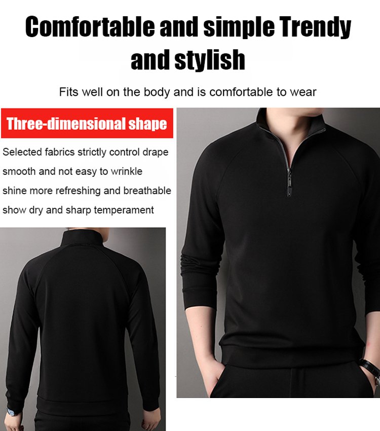 Half-zip stand collar sweatshirt