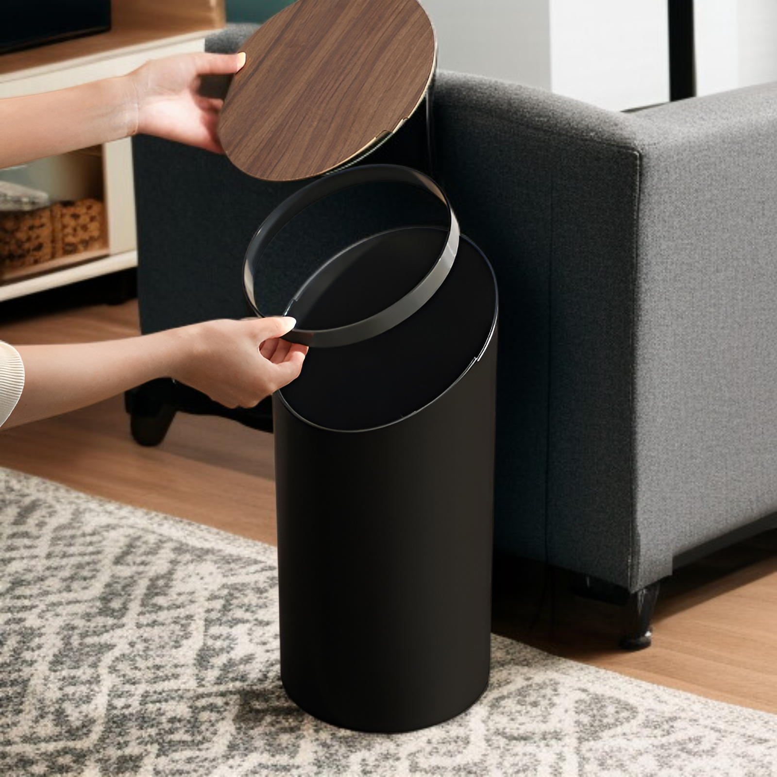 ゴミ箱 おしゃれ 8L ゴミ箱 ふた付き ダストボックス ふた付きゴミ箱 北欧 スリム ゴミ箱 袋が見えない ゴミ箱白 角型 キッチン リビング 洗面所 ゴミ箱 小さい