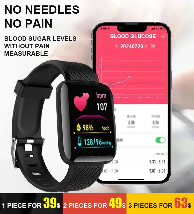 Bluetooth sports watch [All-day monitoring of heart rate and blood pressure].
