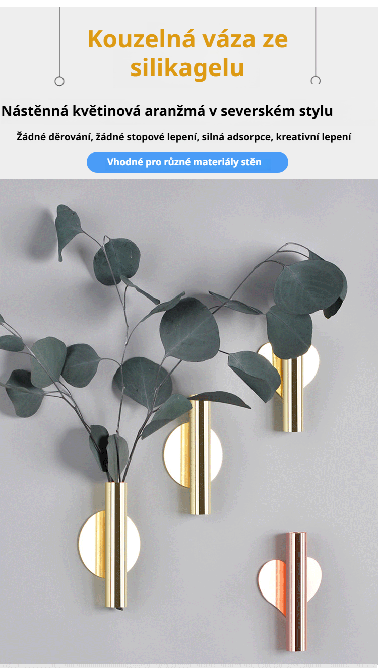 Severské nástěnné květinové aranžmá v moderním interiéru