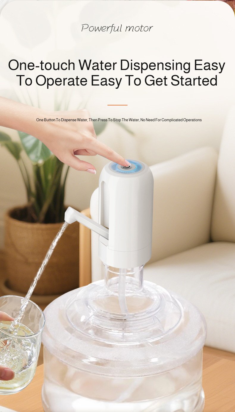 User-friendly large water pump dispenser with ergonomic handle