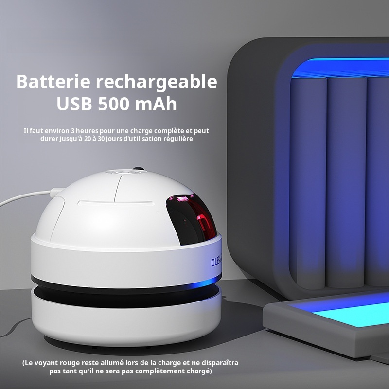 Mini aspirateur de bureau, mini machine de nettoyage rechargeable, nettoyeur de clavier en miettes d