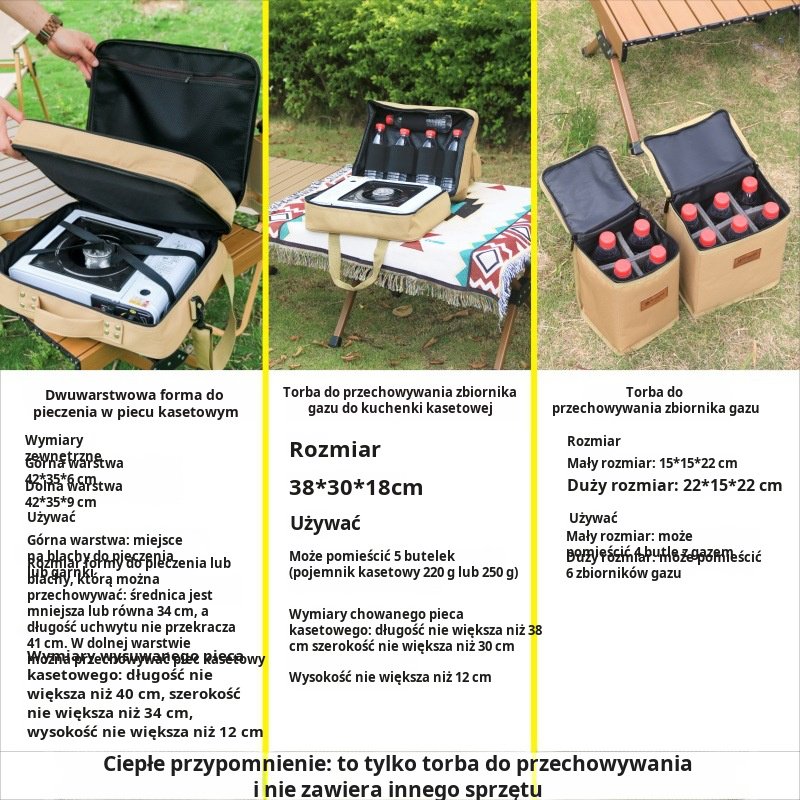 Torba do przechowywania kuchenki kasetowej Outdoor Camping Gear Grill Patelnia Patelnia Przechowywan